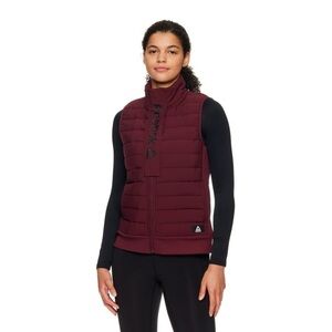 Reebok Getaway Lightweight Sleeveless Windsor Wine Red Puffer Vest Size Large